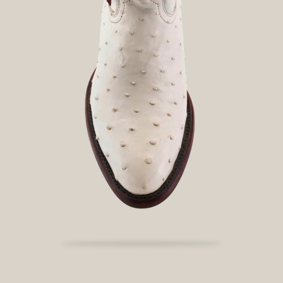 Exotic Full Quilt Ostrich - White - Round Toe