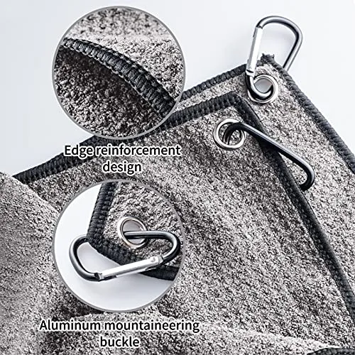 Favritt Golf Towel for Golf Bag with Clip and Accessories Set Golf Cleaning Brush Golf Club Cleaner Golf Gift for Men ，Women, Children