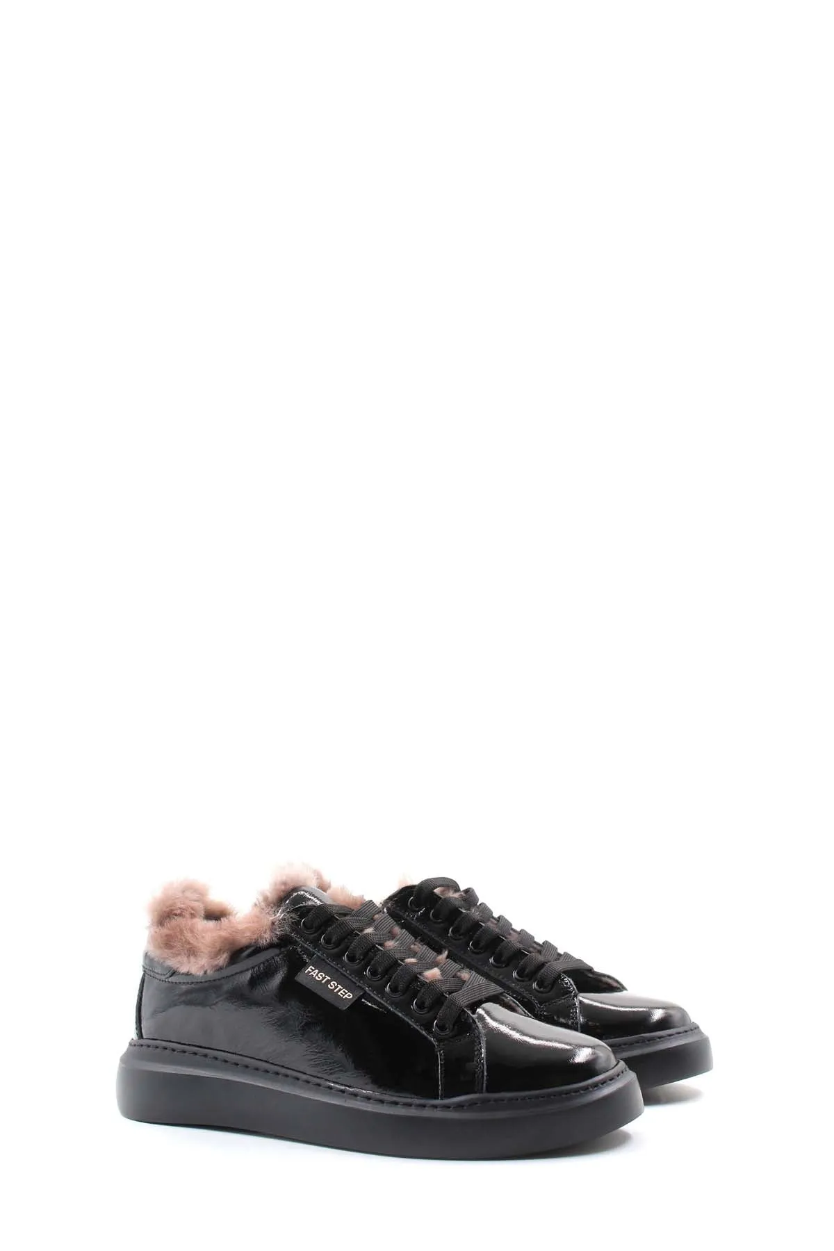 FST Genuine Leather Fur-lined Women's Casual Shoes 160KZA950 Black Patent - Cheltenham