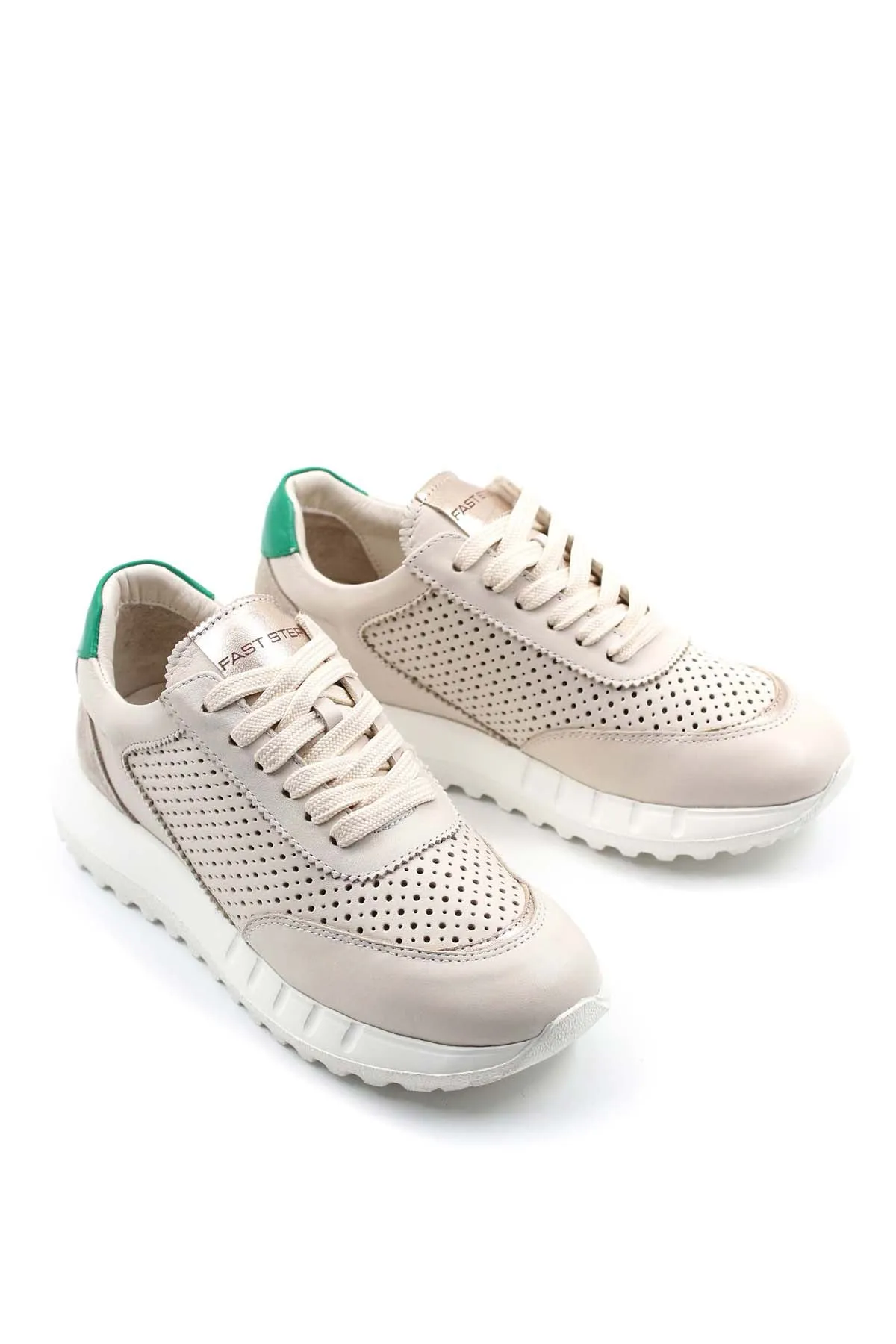 FST Genuine Leather Women's Casual Shoes 009ZA0329 Beige - IJmuiden