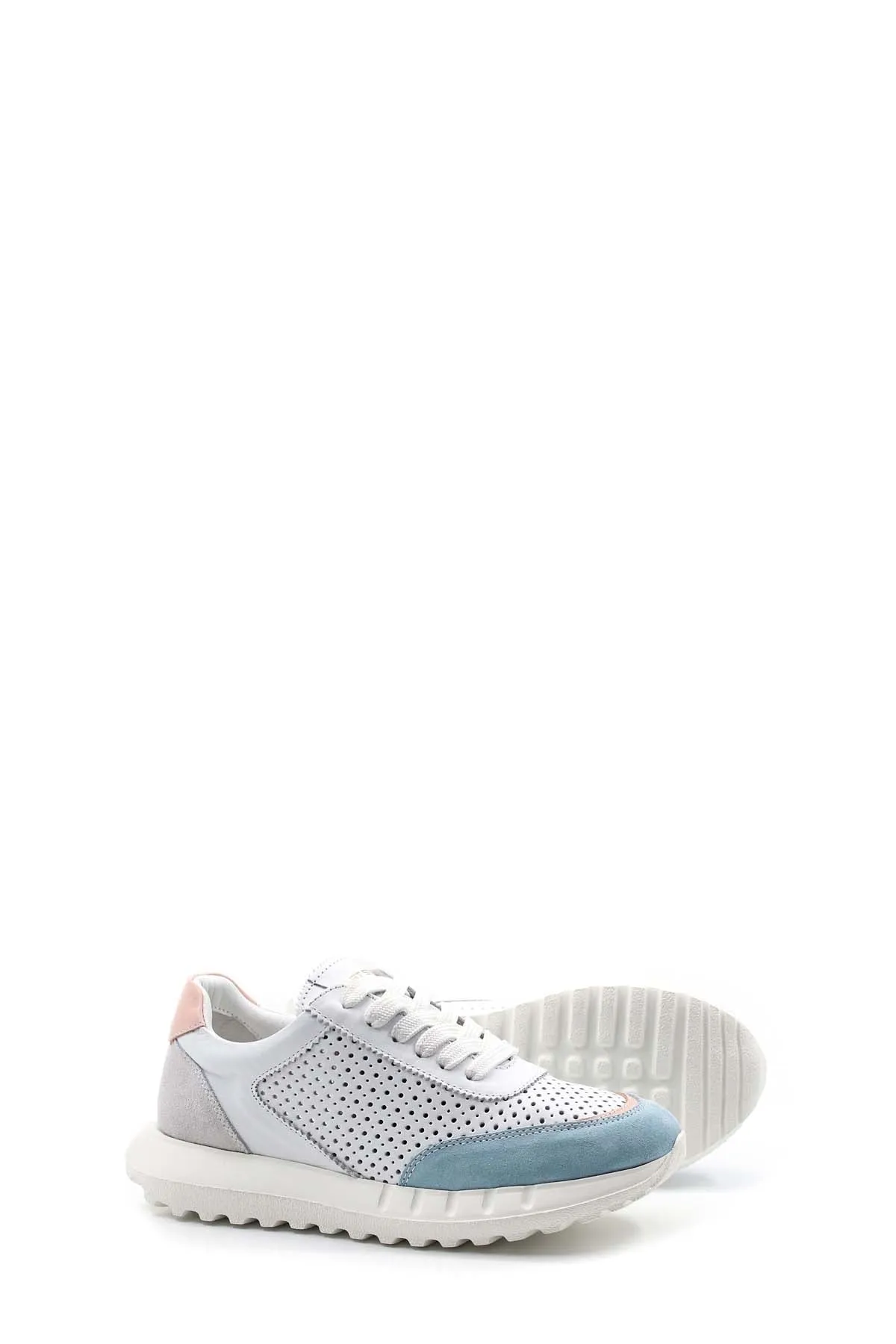 FST Genuine Leather Women's Casual Shoes 009ZA0329 White Denim - Drogheda