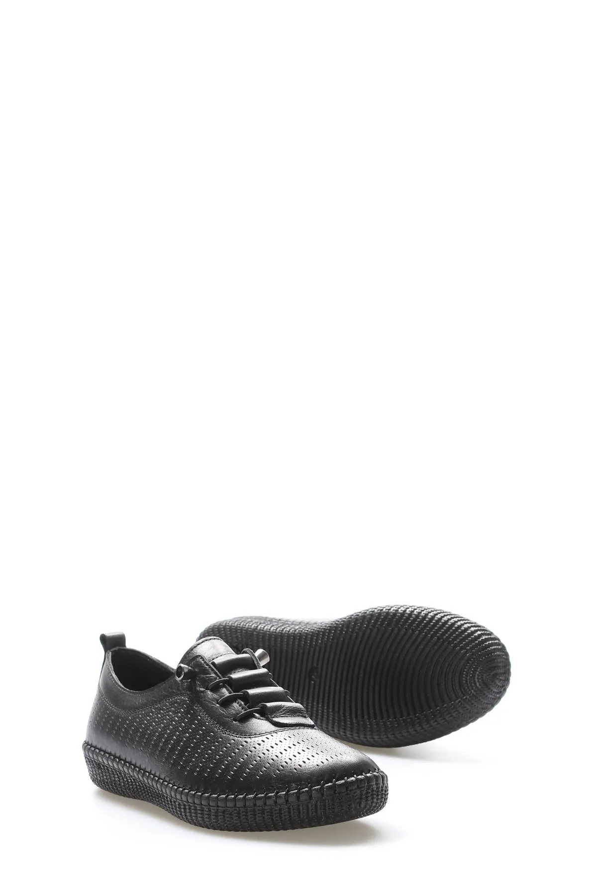 FST Genuine Leather Women's Casual Shoes 164ZA5028 Black - Worthing