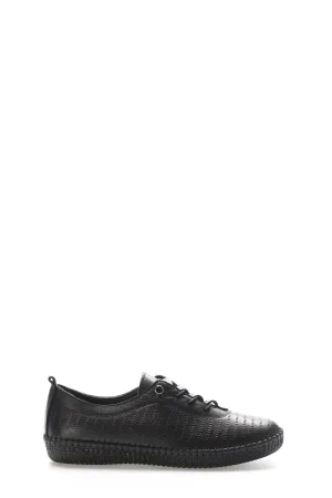 FST Genuine Leather Women's Casual Shoes 164ZA5028 Black - Worthing