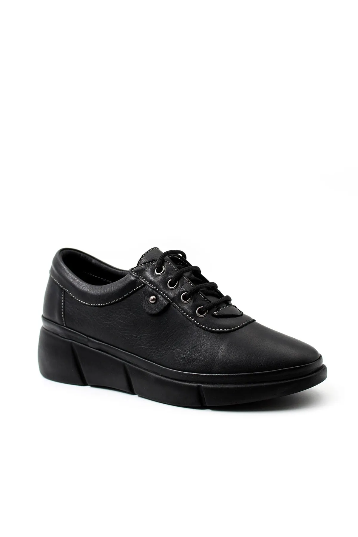 FST Genuine Leather Women's Casual Shoes 408ZA703 Black - Des Moines