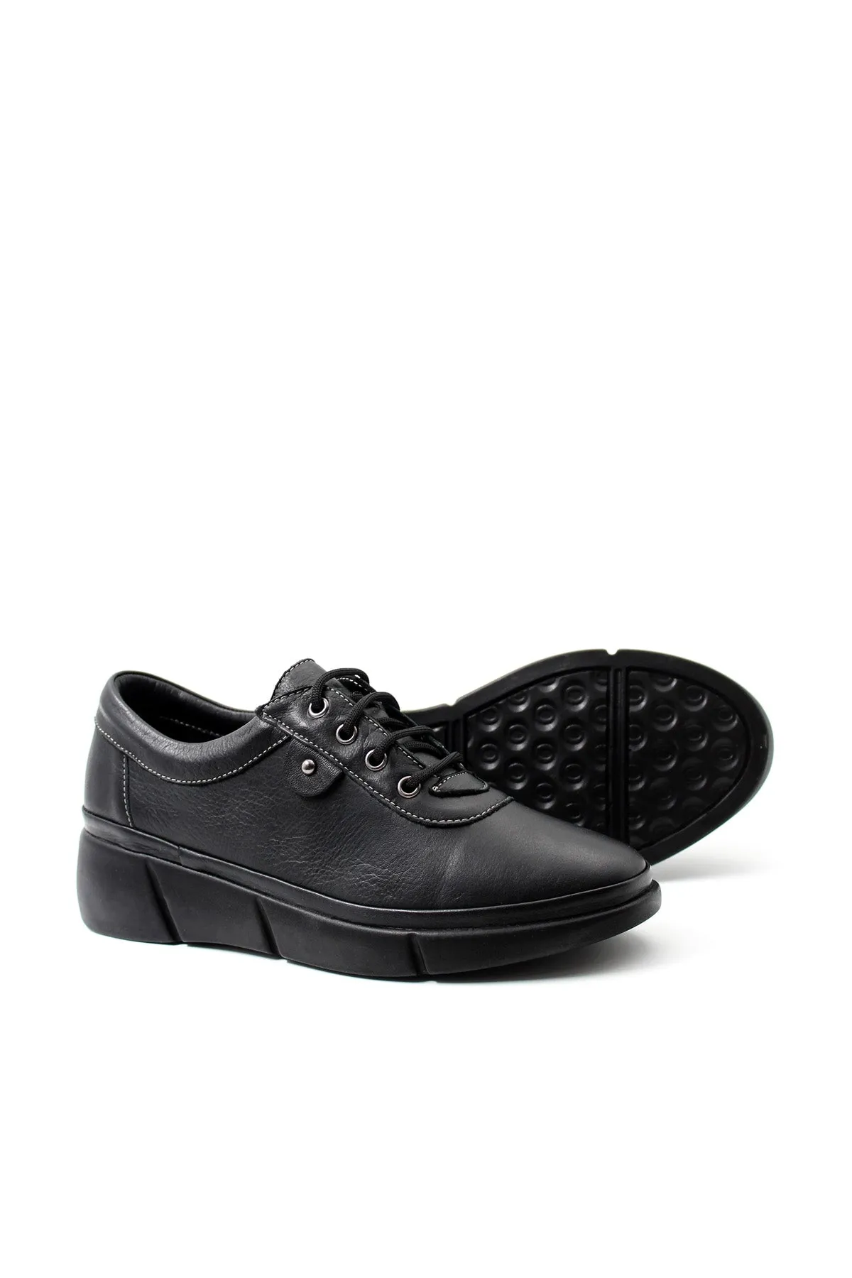 FST Genuine Leather Women's Casual Shoes 408ZA703 Black - Des Moines