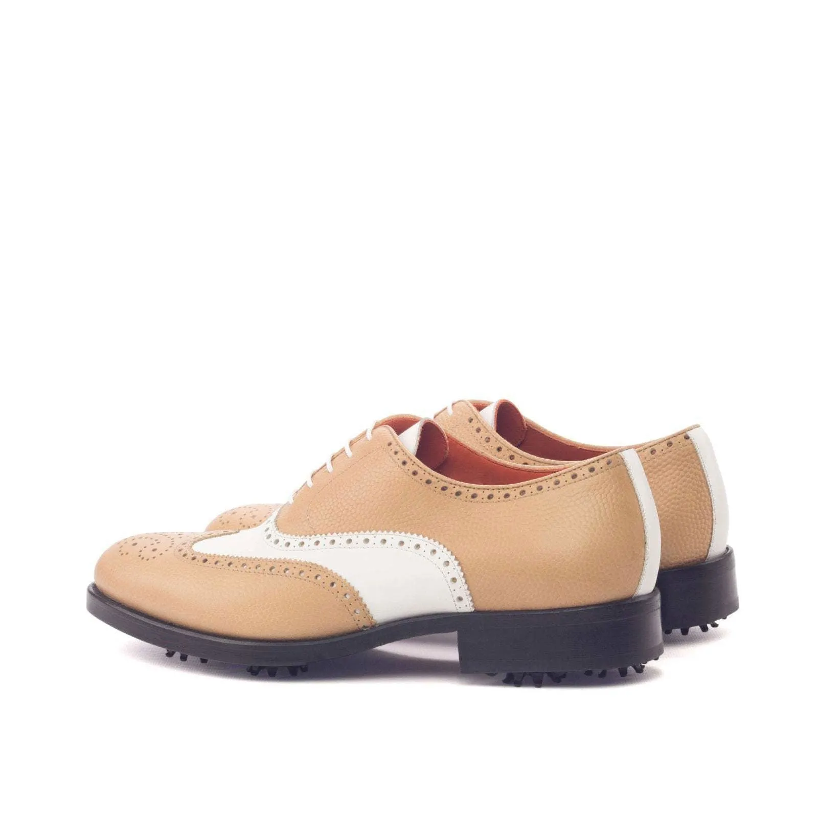 Full Brogue-Pebble Grain, Box Calf, Brown, White-Wholesale