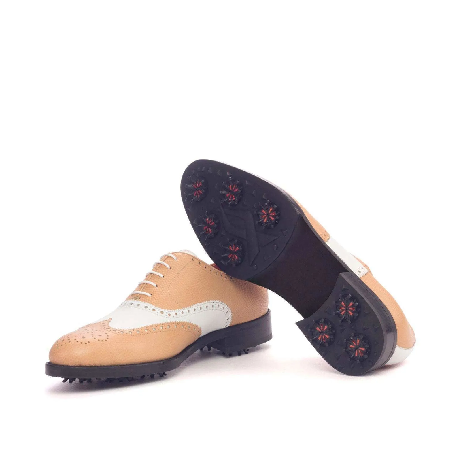 Full Brogue-Pebble Grain, Box Calf, Brown, White-Wholesale