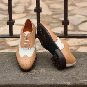 Full Brogue-Pebble Grain, Box Calf, Brown, White-Wholesale