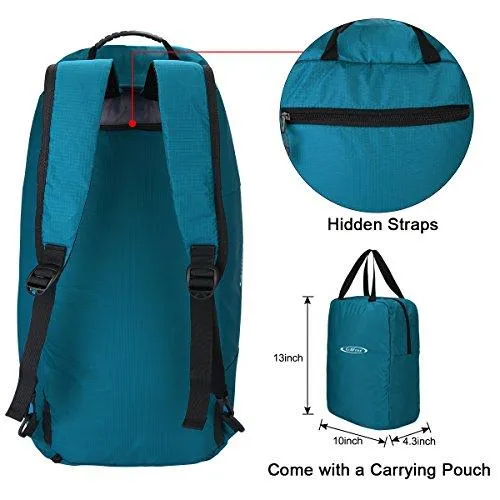 G4Free 3-Way Travel Duffel Backpack Luggage Gym Sports Bag with Shoe Compartment (Cyan)