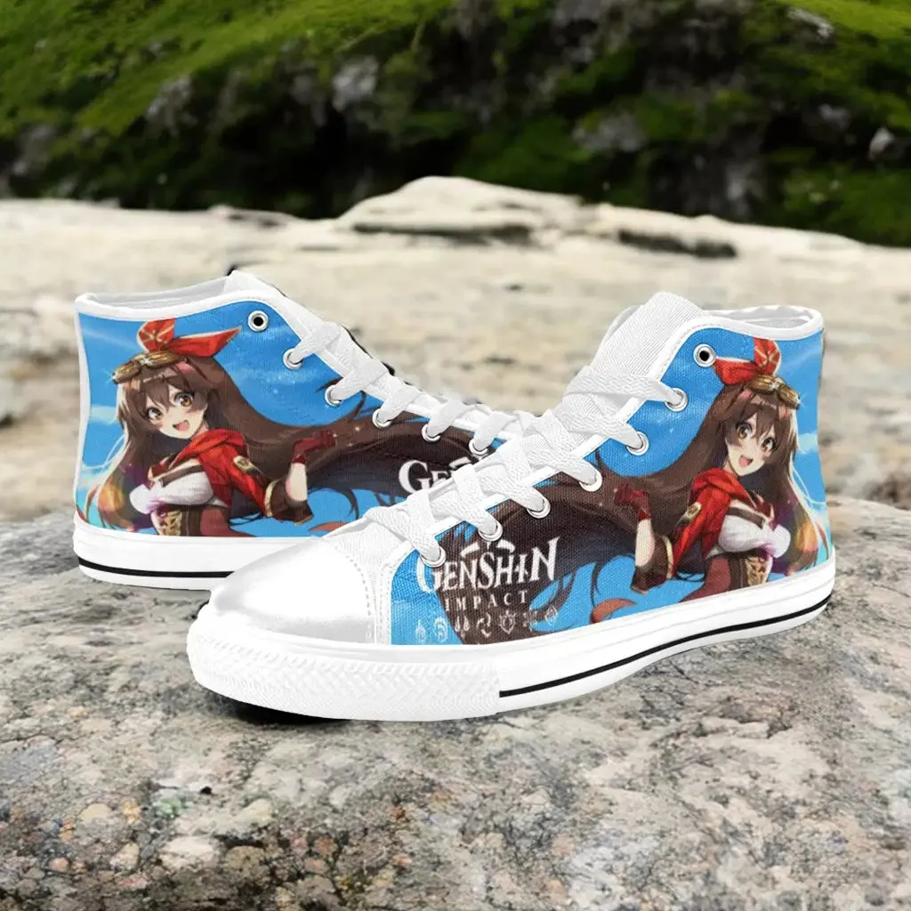 Genshin Impact Amber Shoes High Top Sneakers for Kids and Adults
