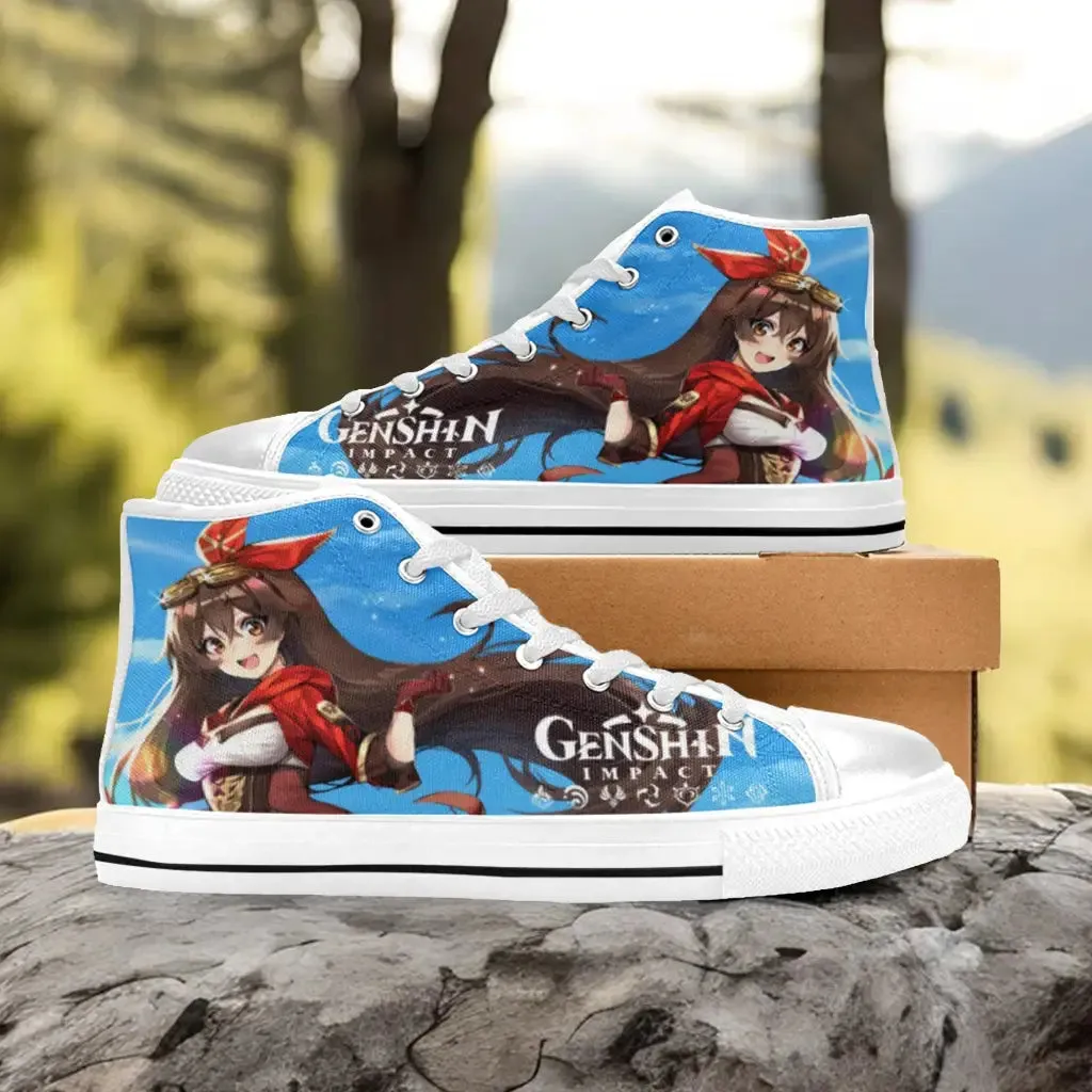 Genshin Impact Amber Shoes High Top Sneakers for Kids and Adults