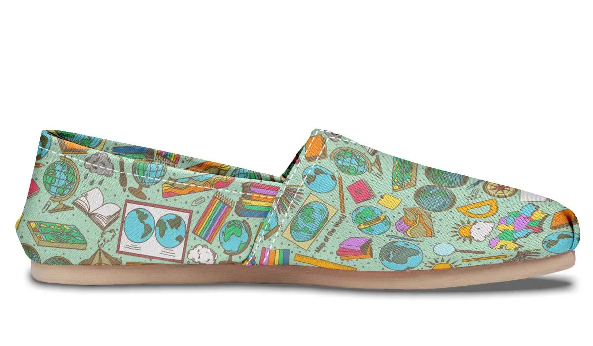 Geography Pattern Casual Shoes