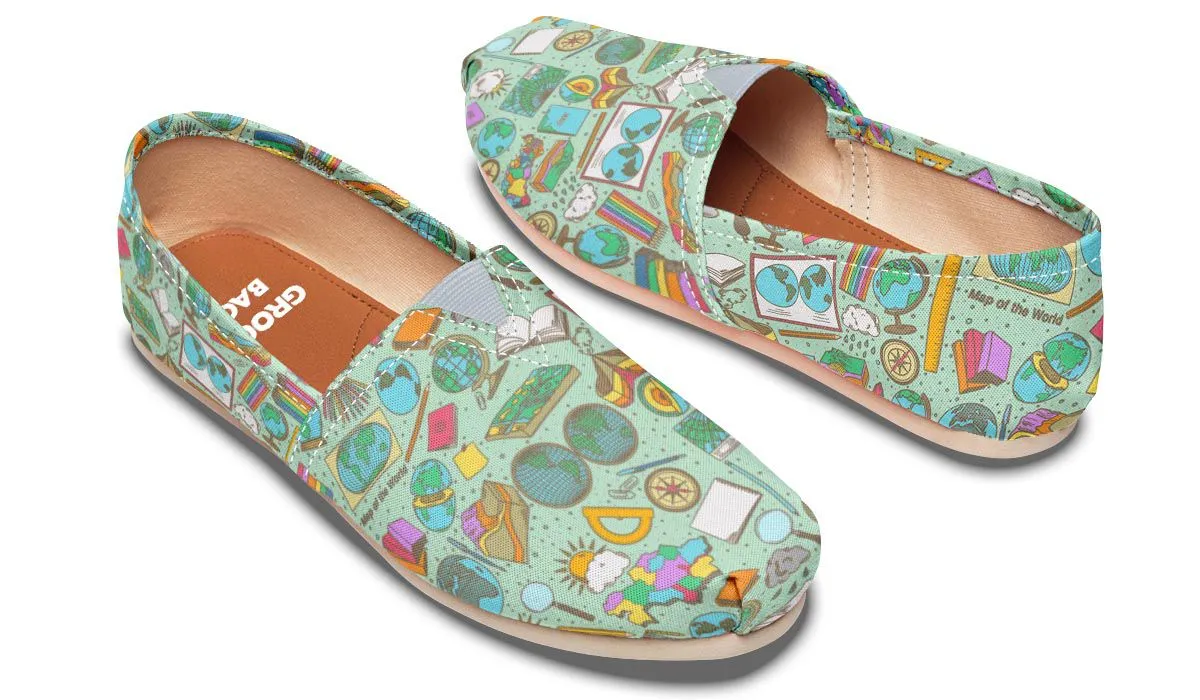 Geography Pattern Casual Shoes