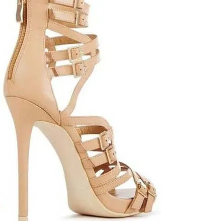 Gladiators High Heel Buckle Cutout Sandals