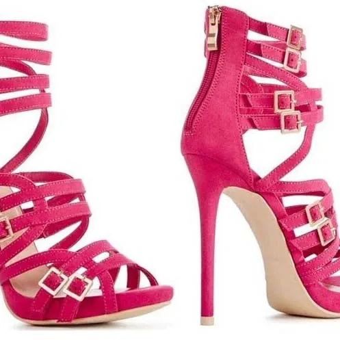 Gladiators High Heel Buckle Cutout Sandals