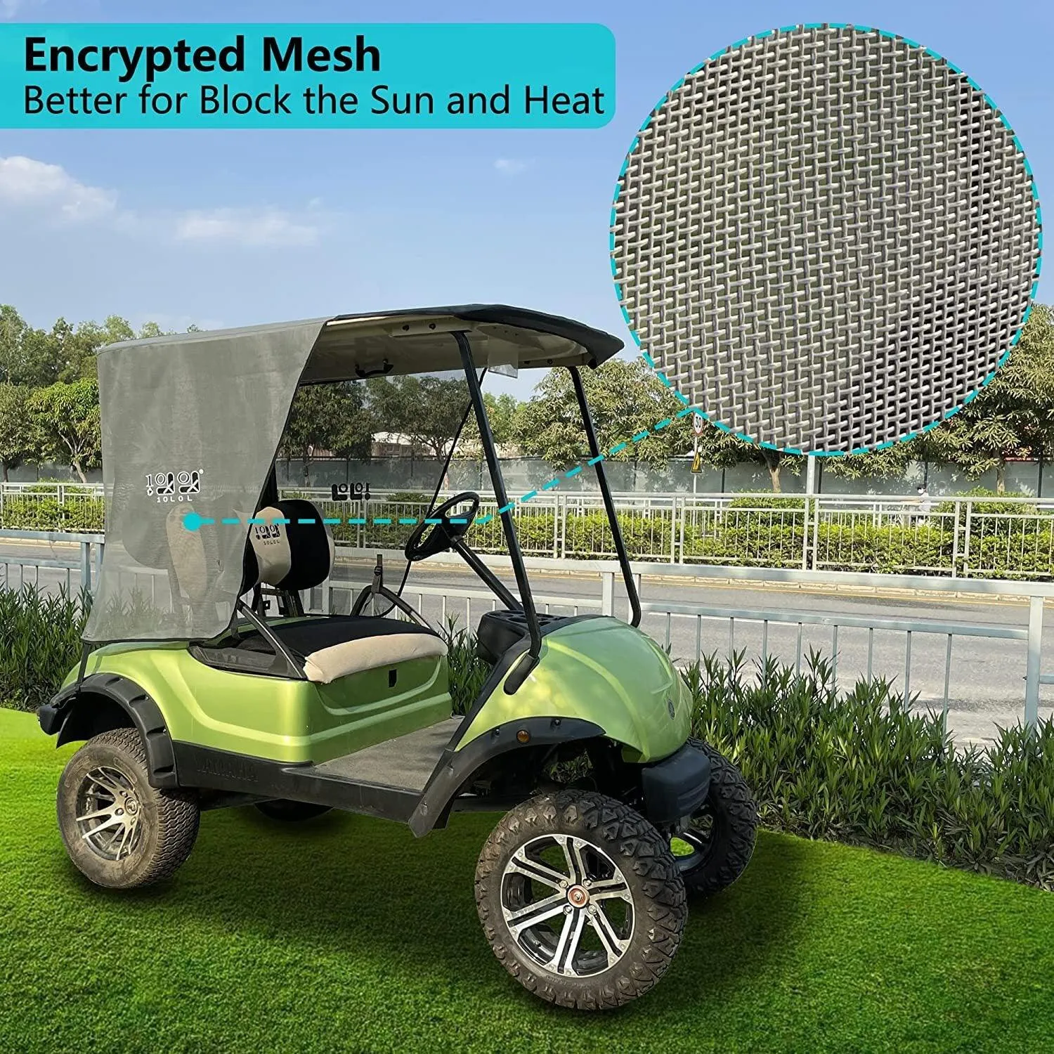 Golf Cart Sunshade Cover for Yamaha 2 Passenger G14 G16 G22 G29 Drive2 - 10L0L