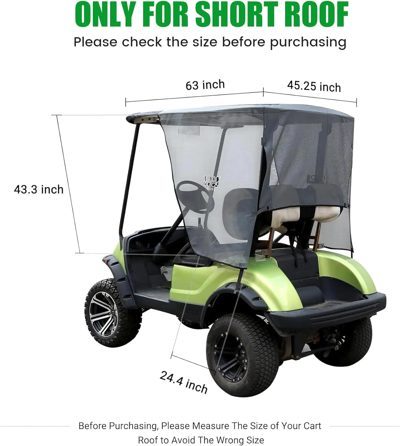 Golf Cart Sunshade Cover for Yamaha 2 Passenger G14 G16 G22 G29 Drive2 - 10L0L