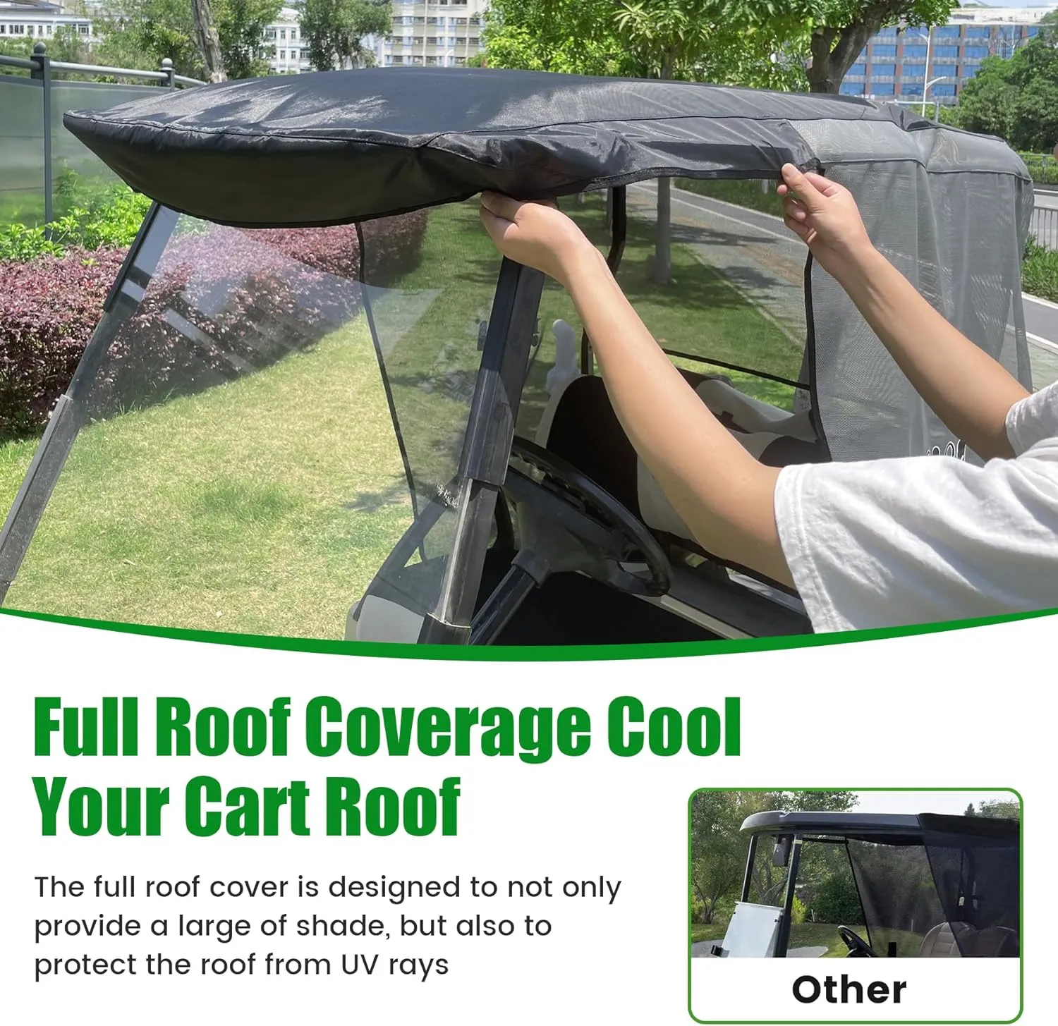 Golf Cart Sunshade Cover for Yamaha 2 Passenger G14 G16 G22 G29 Drive2 - 10L0L
