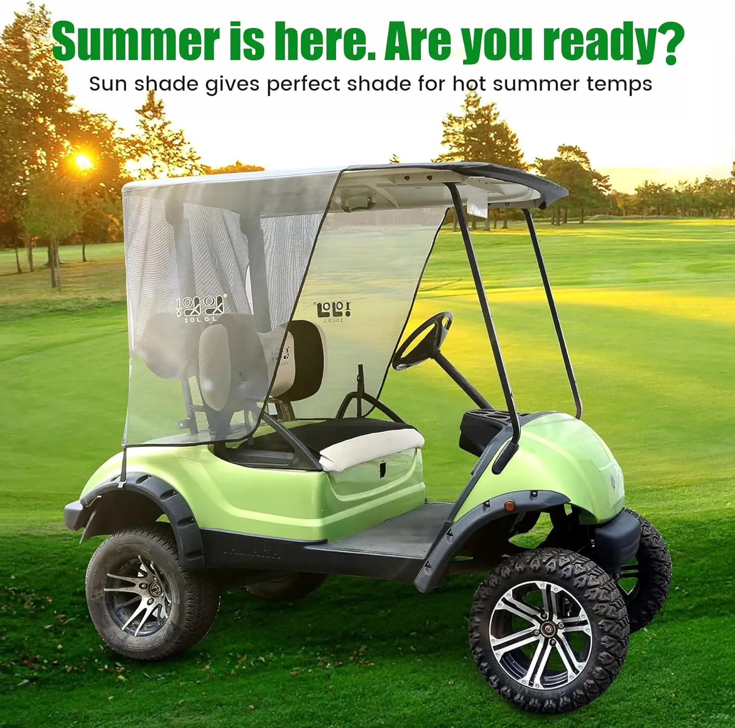 Golf Cart Sunshade Cover for Yamaha 2 Passenger G14 G16 G22 G29 Drive2 - 10L0L
