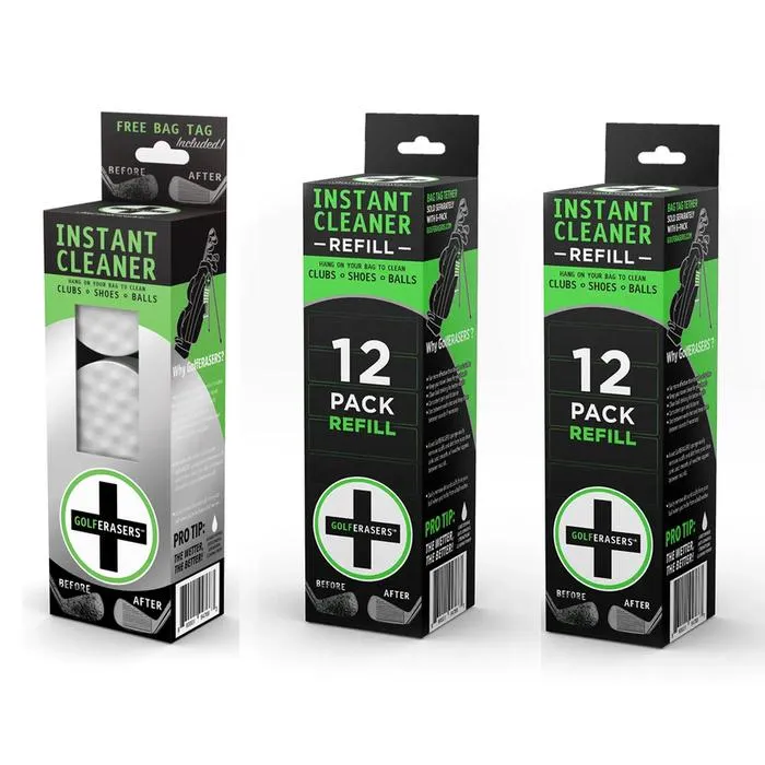GolfERASERS - Instant Golf Cleaner 6pk w/ Bag Tag Tether
