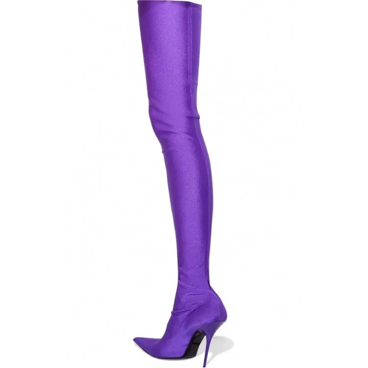 High heeled pointed dance shoes multicolor custom knee stretch boots
