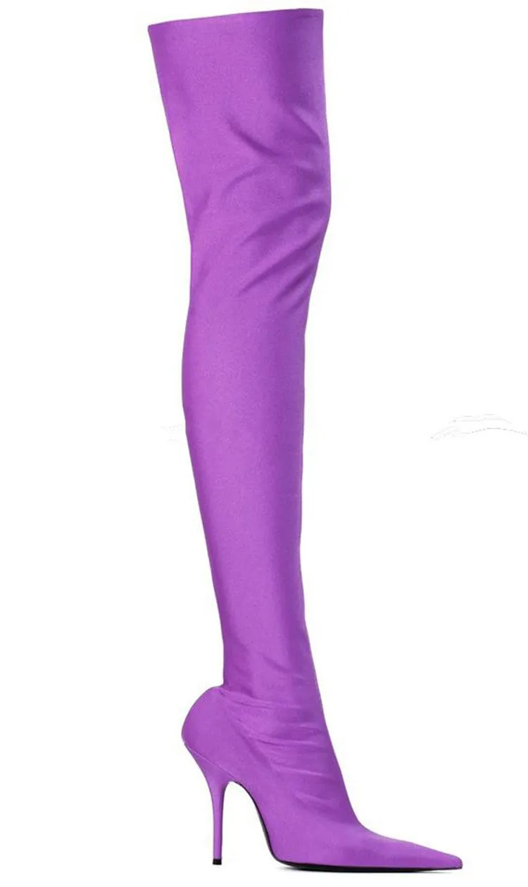 High heeled pointed dance shoes multicolor custom knee stretch boots