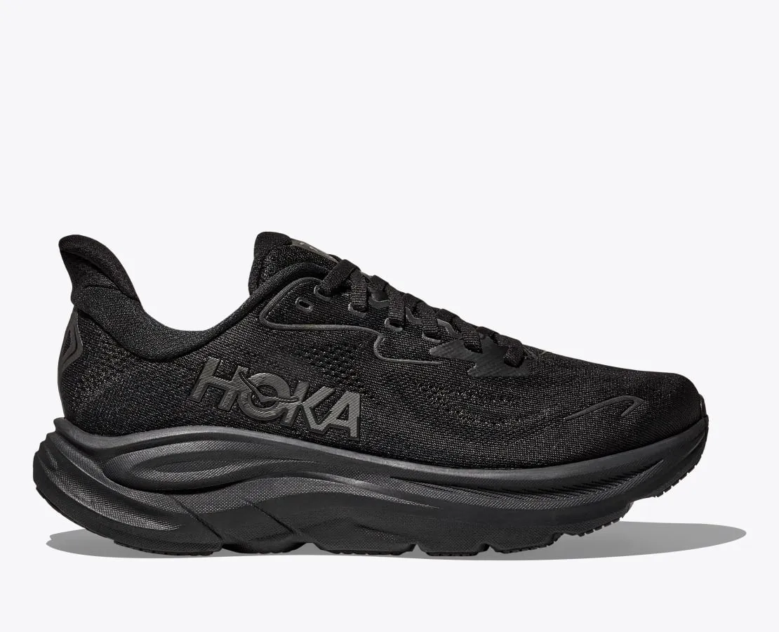 Hoka Women's Clifton 10 in Black/White, Vanilla/Birch & Black Available in Wide Widths