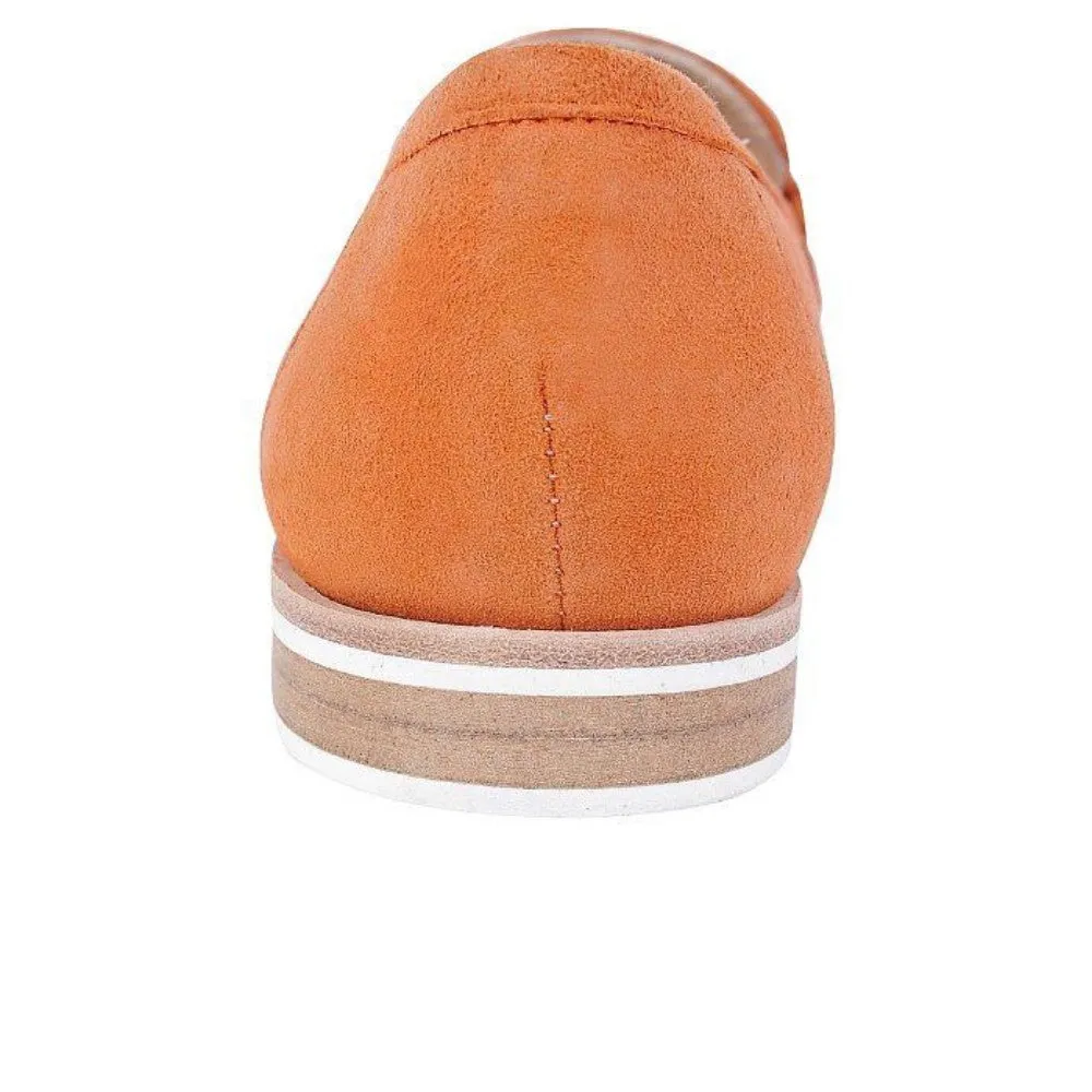 Jon Josef Women's Audrey Orange Smoking Loafer Suede Flats