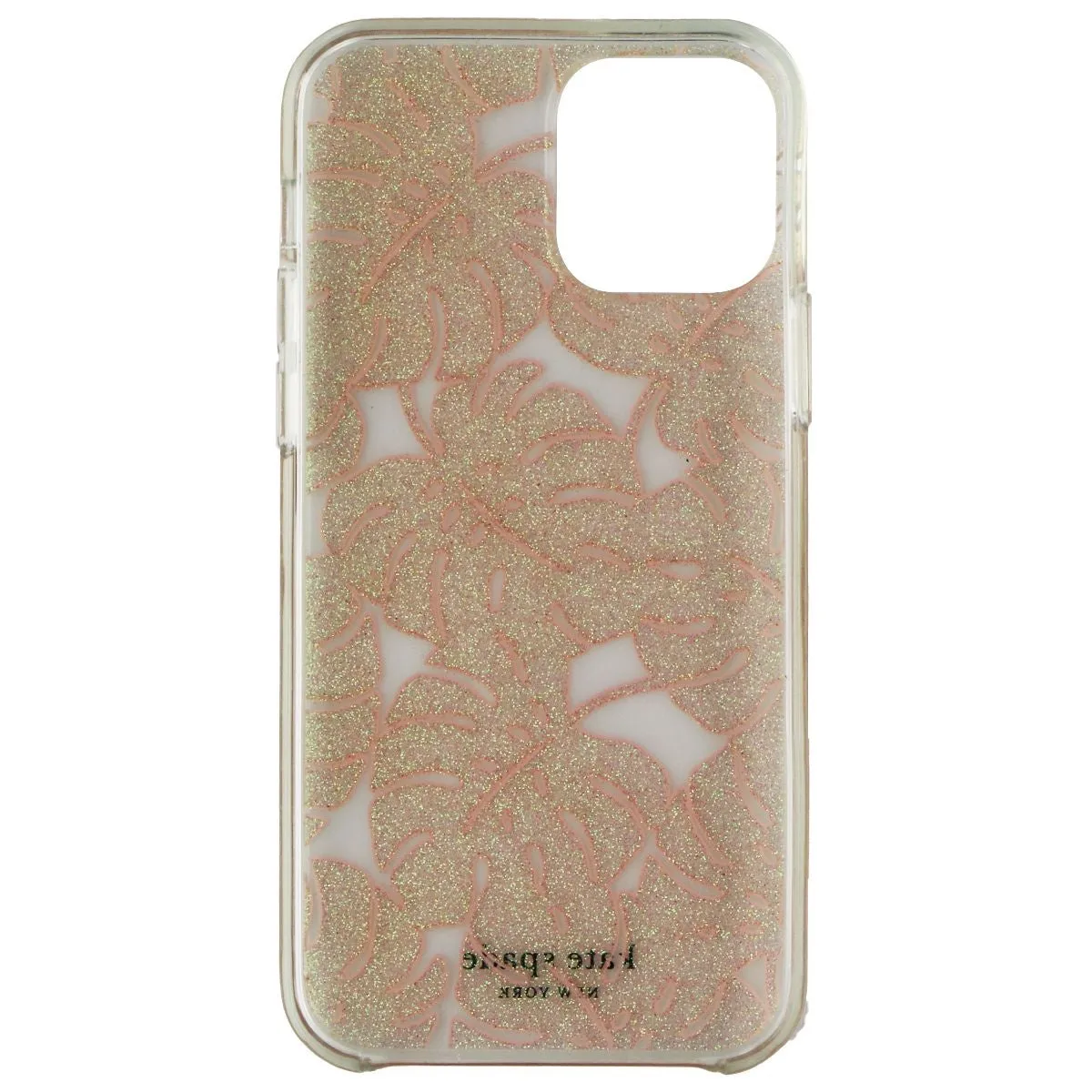 Kate Spade Hardshell Case for iPhone 12/12 Pro - Island Leaf Pink Glitter
