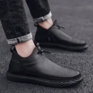 Men's Black Leather Casual Shoes (In Stock)