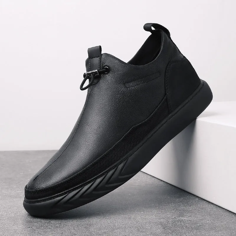Men's Black Leather Casual Shoes (In Stock)
