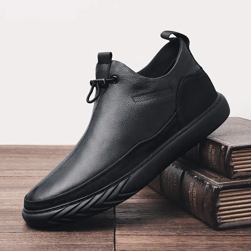 Men's Black Leather Casual Shoes (In Stock)