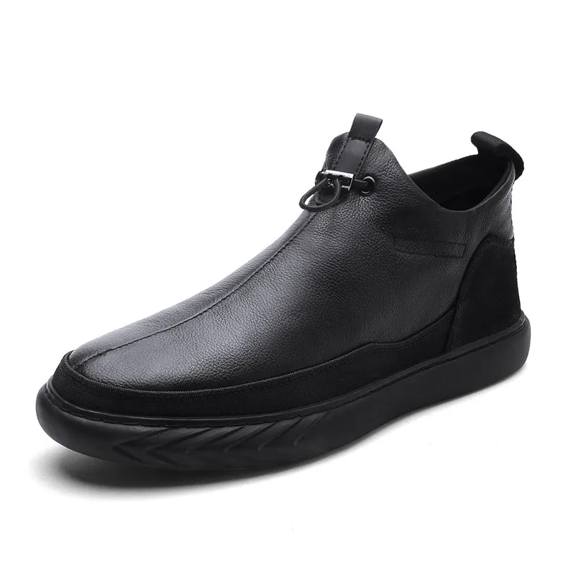 Men's Black Leather Casual Shoes (In Stock)