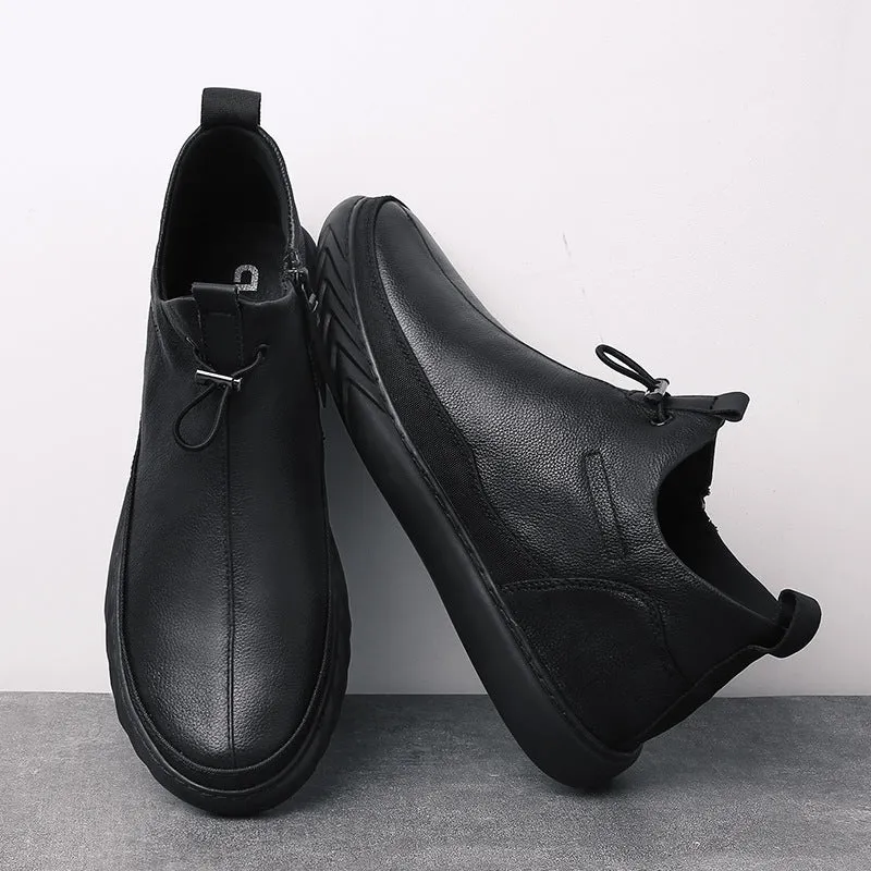 Men's Black Leather Casual Shoes (In Stock)