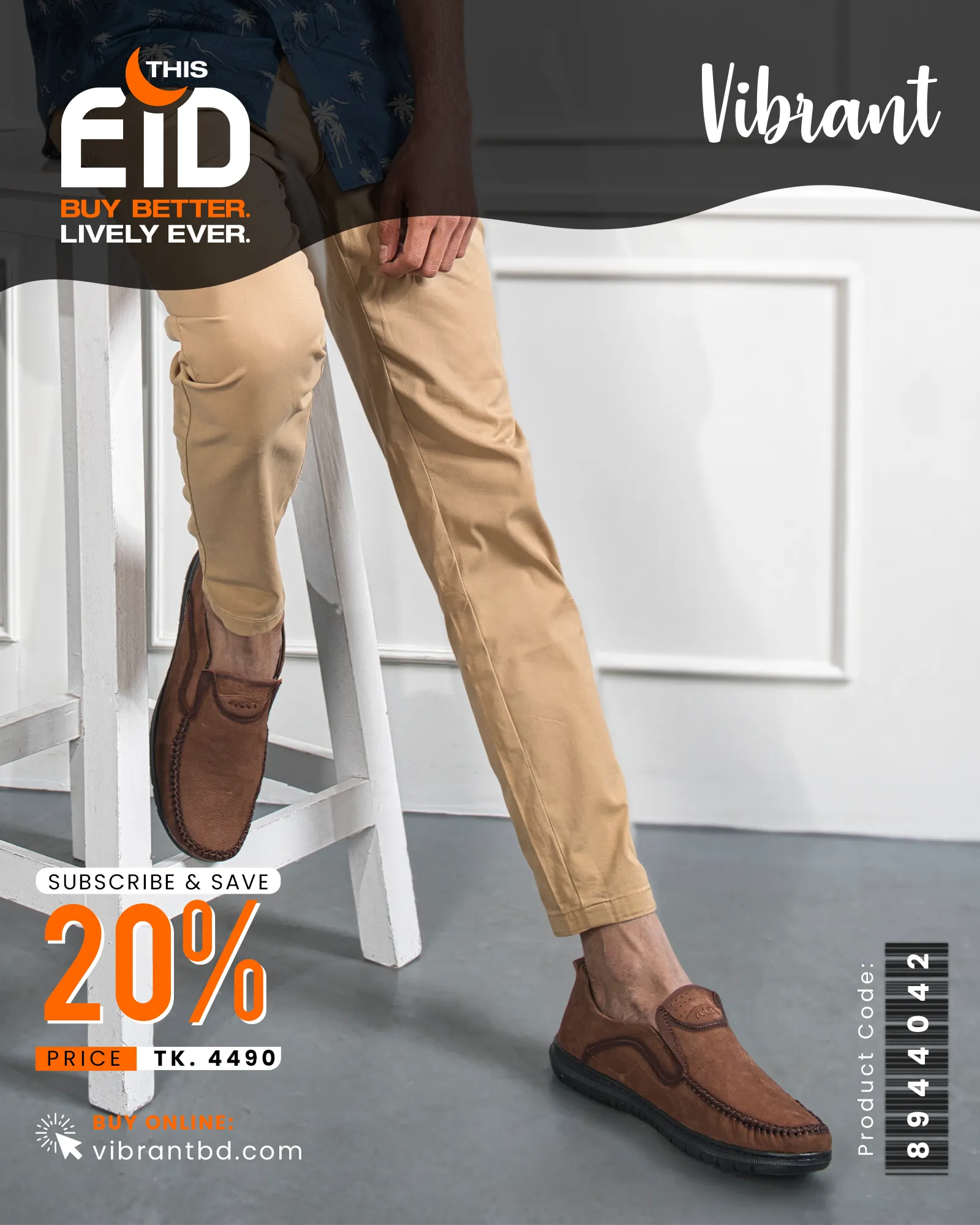 Men's Casual Brown Nubuck Leather Shoes | Vibrant® Power Flex Casual Shoes