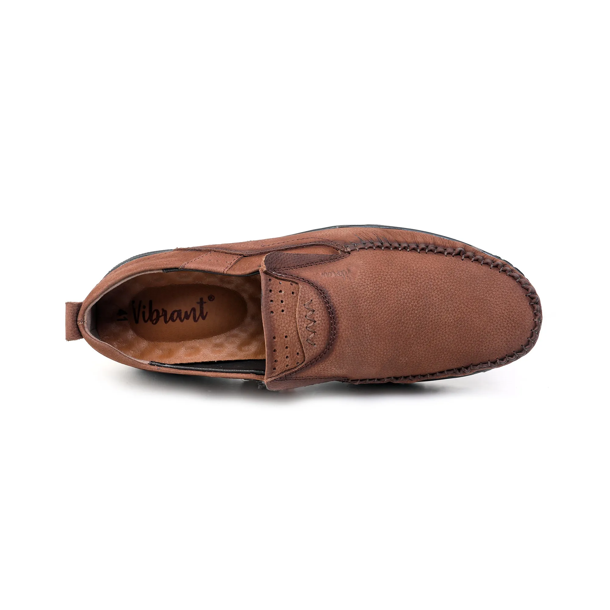 Men's Casual Brown Nubuck Leather Shoes | Vibrant® Power Flex Casual Shoes