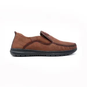 Men's Casual Brown Nubuck Leather Shoes | Vibrant® Power Flex Casual Shoes