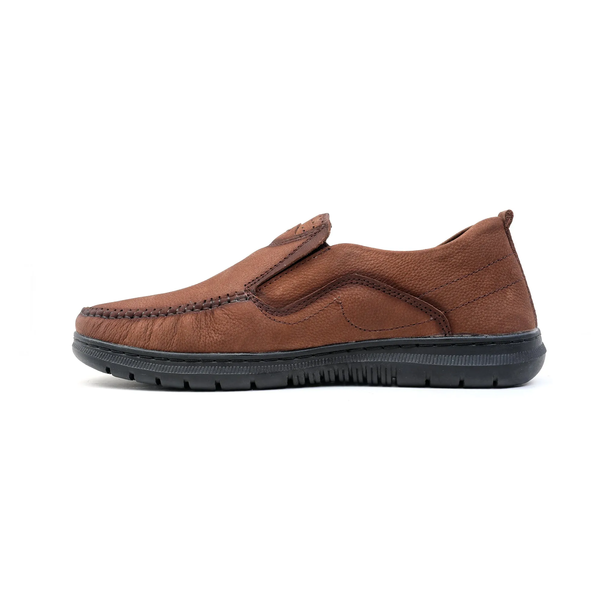 Men's Casual Brown Nubuck Leather Shoes | Vibrant® Power Flex Casual Shoes