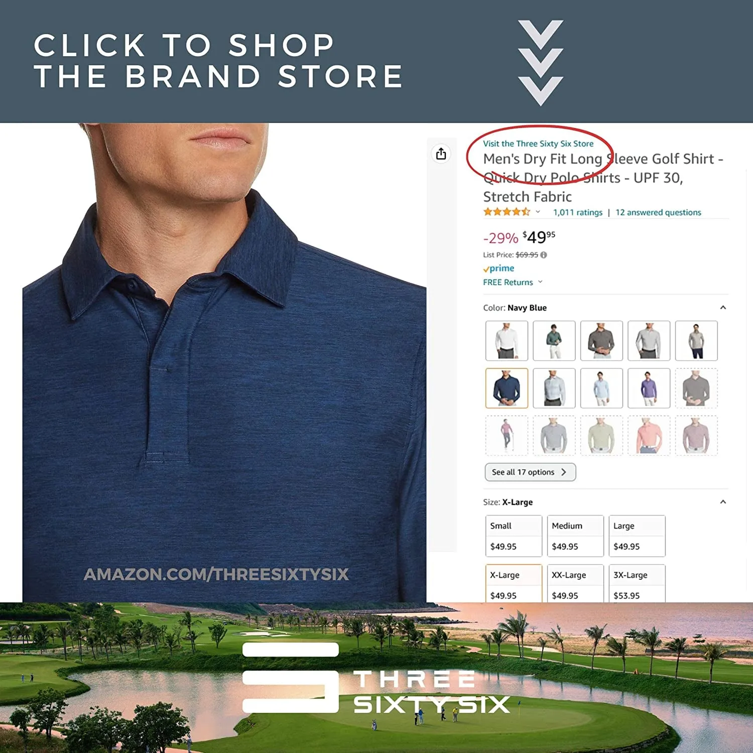 Men'S Dry Fit Long Sleeve Golf Shirt - Quick Dry Polo Shirts - UPF 30, Stretch Fabric