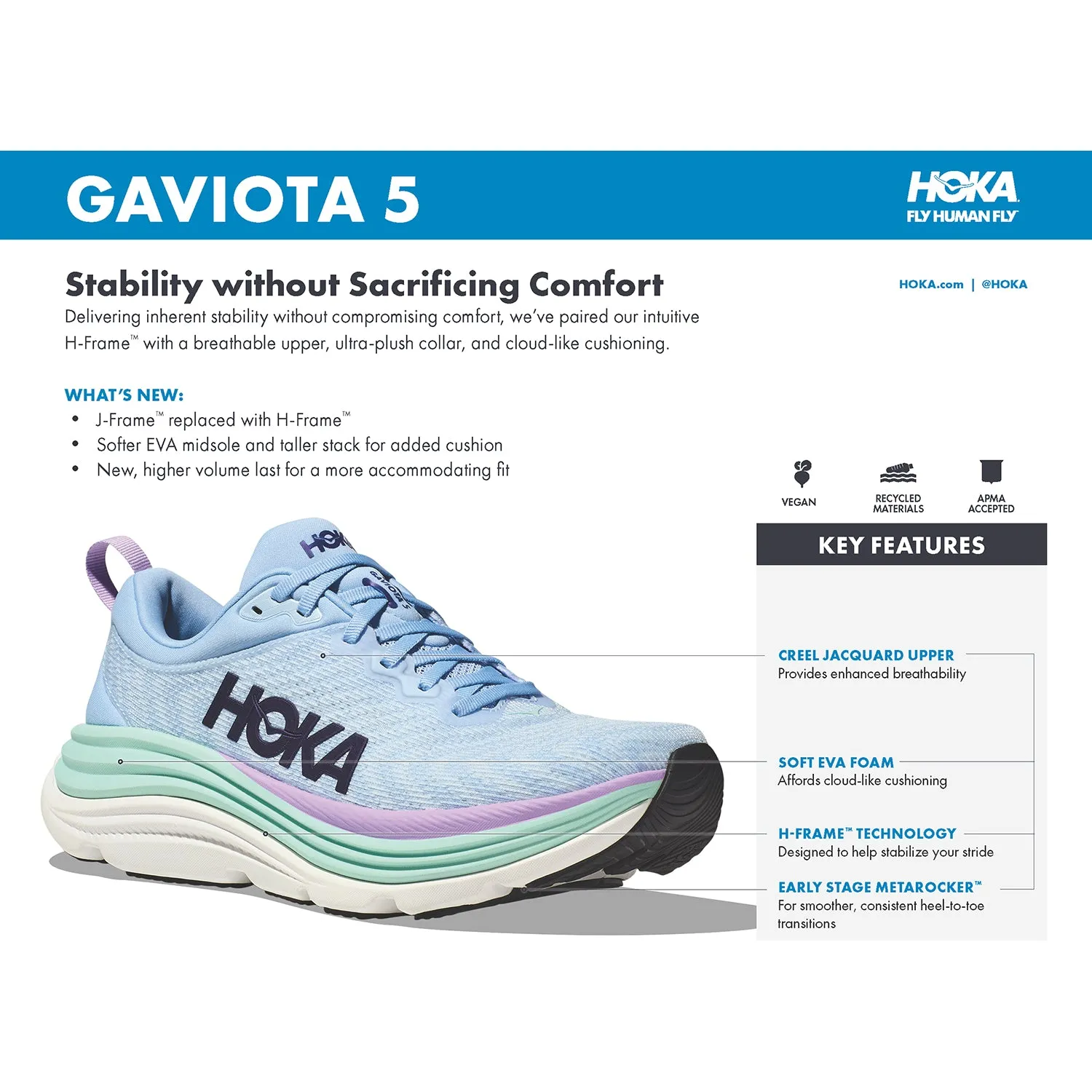 Men's Hoka Gaviota 5 Black/White Mesh