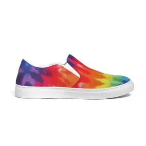 Mens Sneakers - Multicolor Tie-dye Low Top Canvas Slip-on Sports Shoes - Wiy475 by inQue.Style