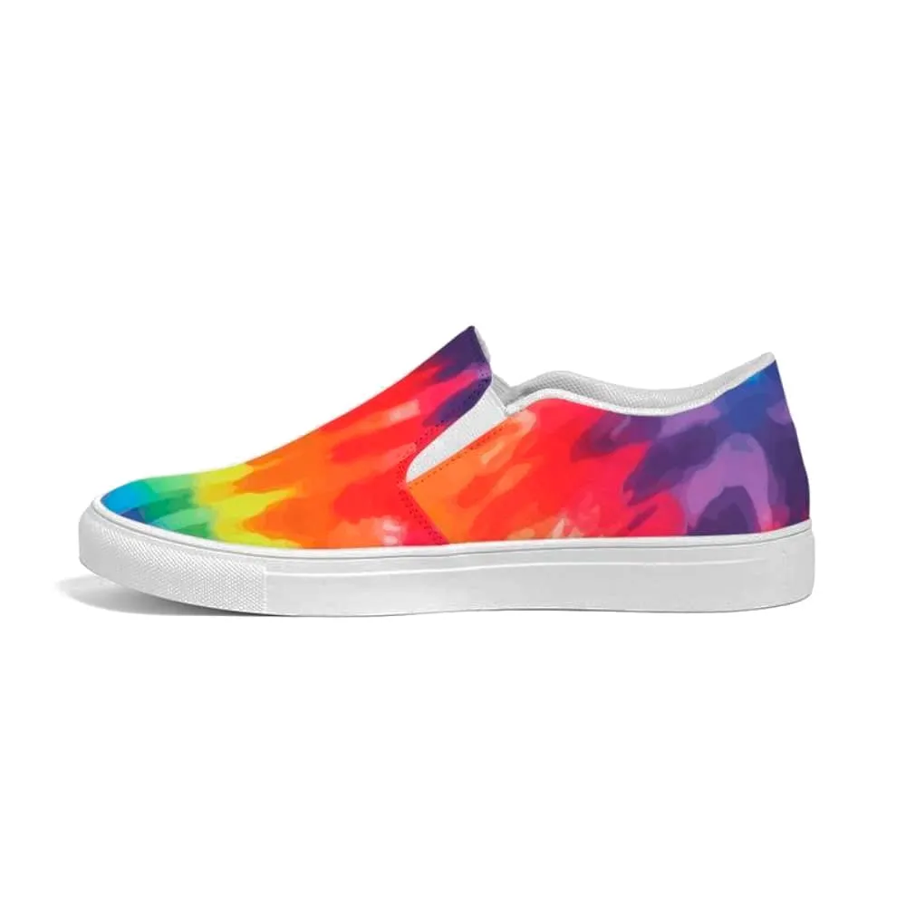 Mens Sneakers - Multicolor Tie-dye Low Top Canvas Slip-on Sports Shoes - Wiy475 by inQue.Style