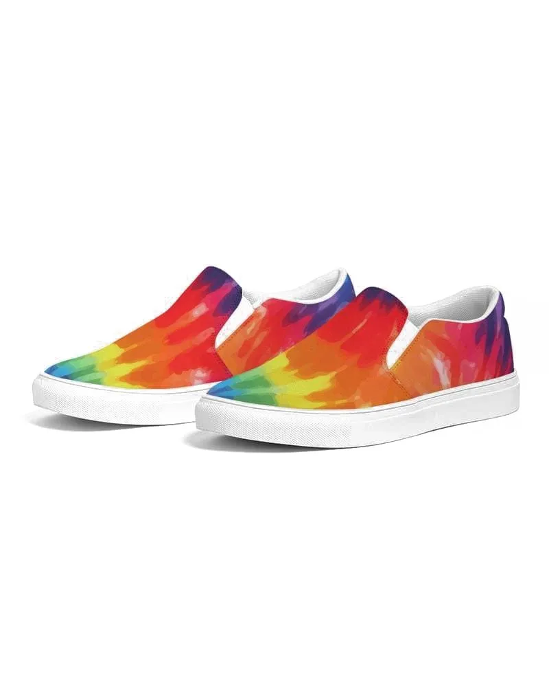 Mens Sneakers - Multicolor Tie-dye Low Top Canvas Slip-on Sports Shoes - Wiy475 by inQue.Style