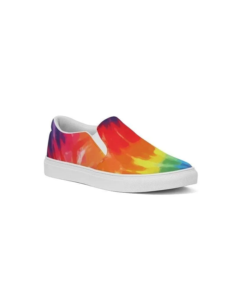 Mens Sneakers - Multicolor Tie-dye Low Top Canvas Slip-on Sports Shoes - Wiy475 by inQue.Style