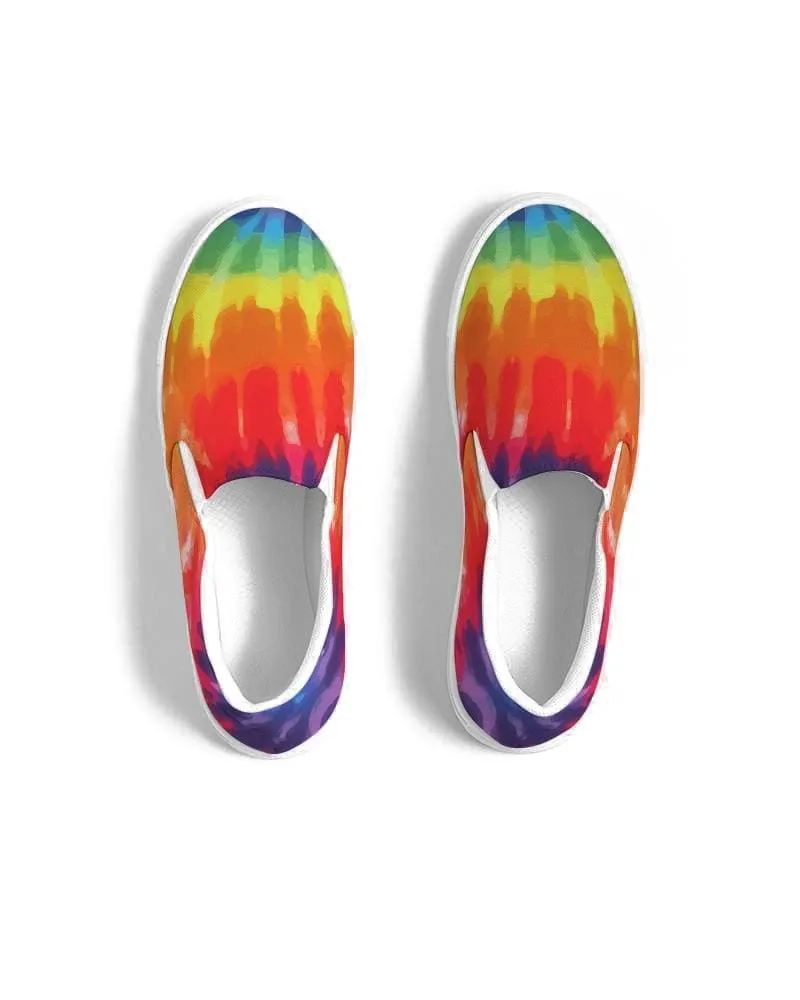 Mens Sneakers - Multicolor Tie-dye Low Top Canvas Slip-on Sports Shoes - Wiy475 by inQue.Style