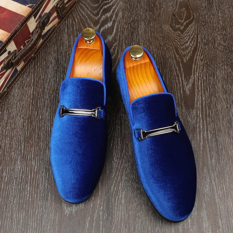 Men's Suede Shoes Casual Small PU Leather Shoes Business Casual Dress Shoes