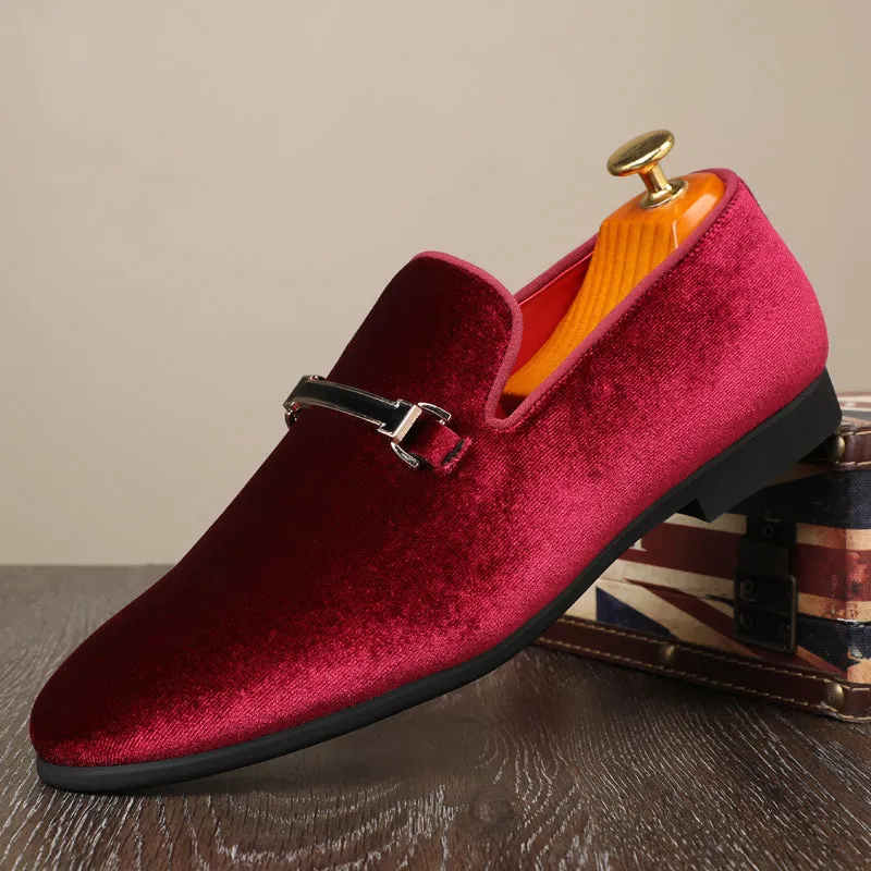 Men's Suede Shoes Casual Small PU Leather Shoes Business Casual Dress Shoes