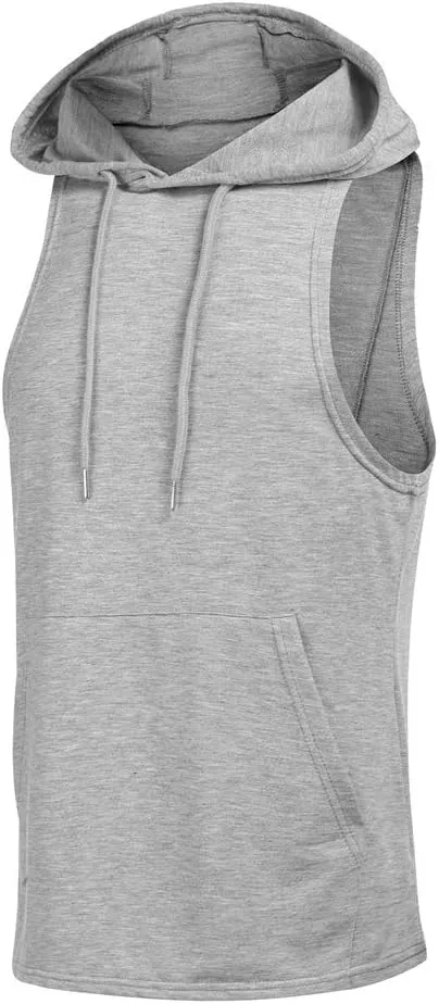 Men's Tank Top Hoodie Workout Sleeveless Muscle Shirt