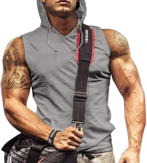 Men's Tank Top Hoodie Workout Sleeveless Muscle Shirt