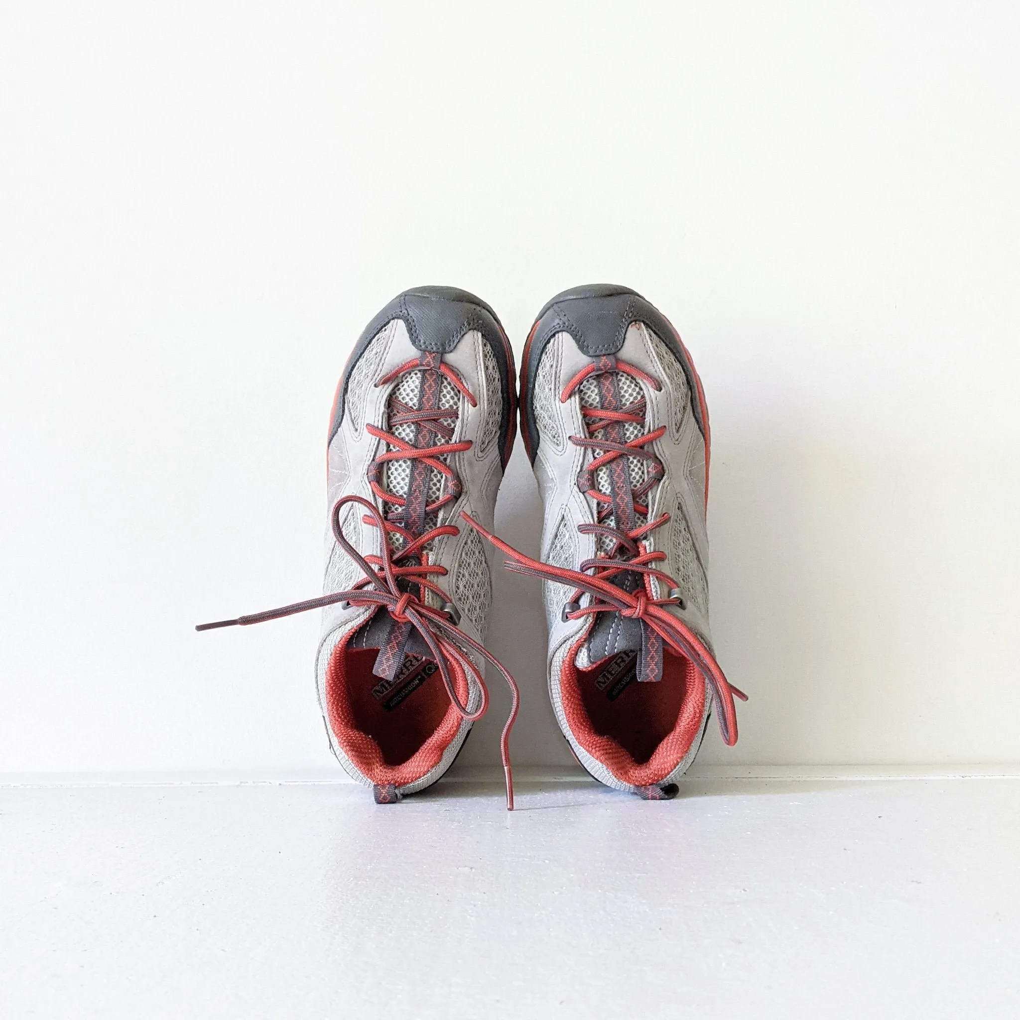 Merrell "Avian Light Ventilator" Vibram Athletic Shoe in Light Grey and Orange